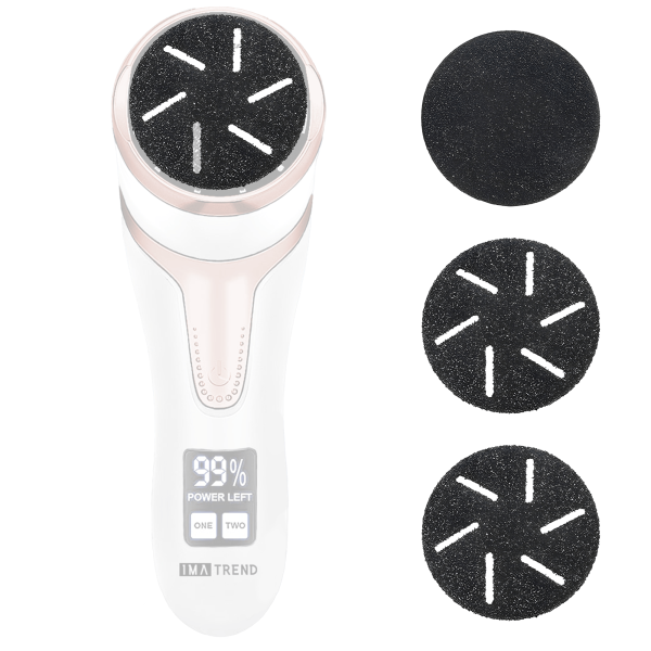 Set accesorii pentru Pila electrica talpi si calcaie IMA Trend cu Aspirare, 3 role, Indepartare piele moarta, Indepartare calus, Negru