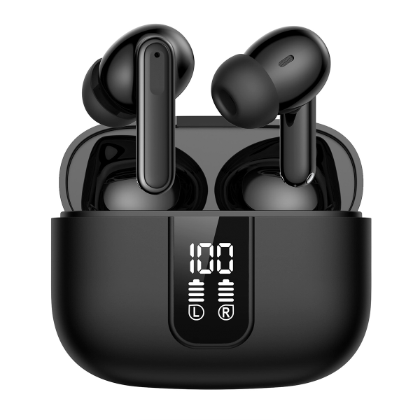 Casti wireless Bluetooth, IMA Trend®CY-40, Audio, in-ear, Fara fir, Bluetooth 5.3, ANC si Dual MIC ENC, Active Noise Cancellation, Autonomie 45 ore, Microfon HD, Control tactil/touch, Rezistente la apa, IPX5, Sport, Carcasa Magnetica, Afisare LED, Compatibilitate Universala, Negru