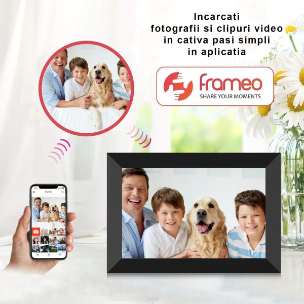Rama foto digitala IMA Trend®, 10.1 inch, aplicatie Frameo, Android 6, RAM 1GB, Memorie interna 32GB, Touchscreen 800x1280 HD IPS, Slot USB, card SD, difuzor 2x2W, poze/video, negru - imagine 2