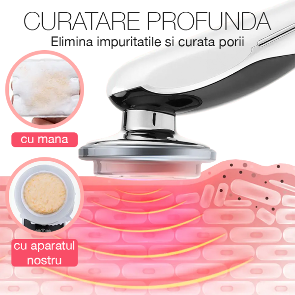 Aparat profesional pentru tratament facial și intinerirea pielii 7 in 1, IMA Trend®, Vibratii EMS, Masaj facial, Lifting, Curatarea porilor, cearcane, Indepartarea ridurilor, Alb - imagine 3