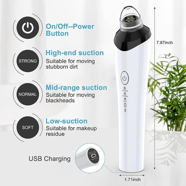 Aparat cu vacuum pentru puncte negre IMA Trend, puncte de grasime si cosuri, curatare si ingrijire faciala cu wi-fi si camera video, alb - imagine 9
