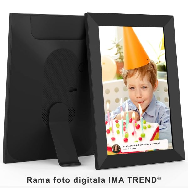 Rama foto digitala IMA Trend®, 10.1 inch, aplicatie Frameo, Android 6, RAM 1GB, Memorie interna 32GB, Touchscreen 800x1280 HD IPS, Slot USB, card SD, difuzor 2x2W, poze/video, negru - imagine 7