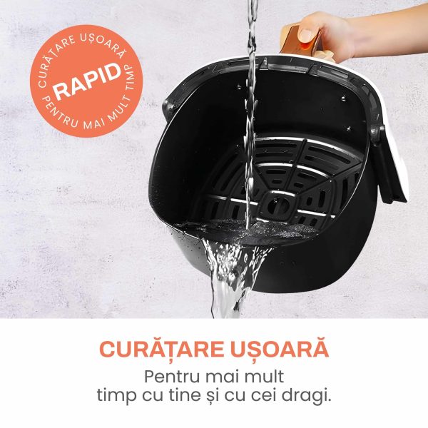 Friteuza cu aer cald, fara ulei, IMA TREND XL Air Fryer, 1400W, capacitate 8L, temperatura ajustabila 80-220°C, timer 60 min, pot detasabil, display digital, Alb - imagine 7