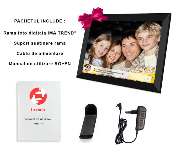 Rama foto digitala IMA Trend®, 10.1 inch, aplicatie Frameo, Android 6, RAM 1GB, Memorie interna 32GB, Touchscreen 800x1280 HD IPS, Slot USB, card SD, difuzor 2x2W, poze/video, negru - imagine 8